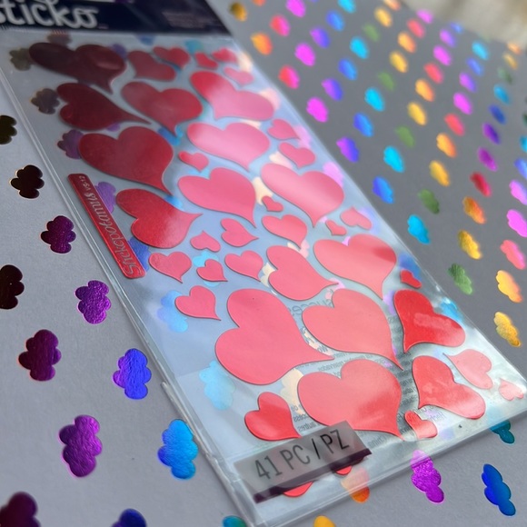 3/15$ 41 pcs Sticko Heart Foil Stickers - Picture 7 of 8